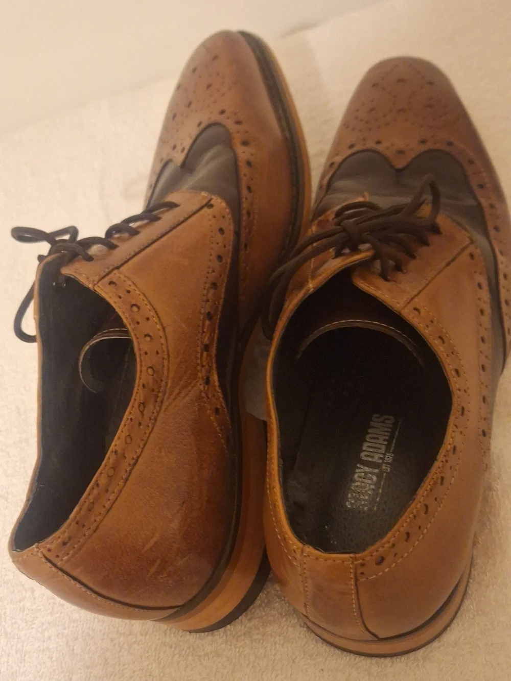 Stacy Adams Two-Tone Brown & Dark Brown Wingtip Oxfords